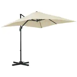 Tesco Outsunny Square Cantilever Roma Parasol 360 Rotation, Cream White offer