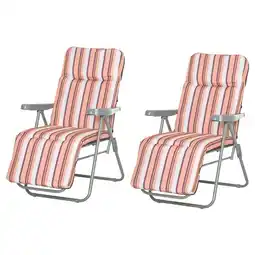 Tesco Outsunny Set of 2 Adjustable Sun Lounger Recliner Reclining Seat offer