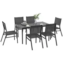 Tesco Outsunny 7 Piece Garden Dining Set with Breathable Mesh Seat offer