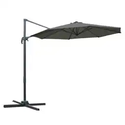 Tesco Outsunny 3m Garden Banana Parasol Patio Cantilever Umbrella Dark Grey offer