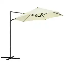 Tesco Outsunny 2.5M Offset Roma Patio Umbrella with 360 Rotation, Beige offer