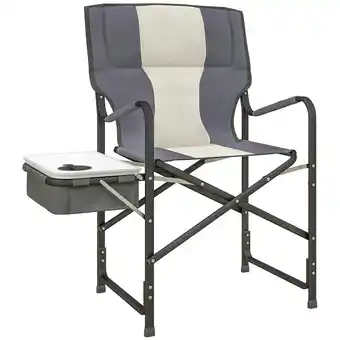 Tesco Outsunny Folding Directors Chair Aluminium Camping Chair Bag Grey offer