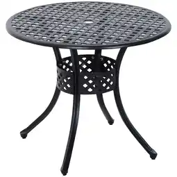 Tesco Outsunny Round Aluminium Outdoor Garden Dining Table with Hole offer