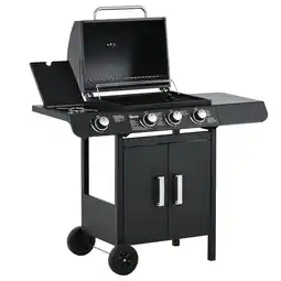 Tesco Outsunny Deluxe Gas Barbecue Grill 3+1 Burner Garden BBQ with Large Area offer