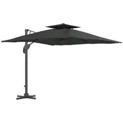 Tesco Outsunny 3(m)Garden Parasol Patio Umbrella with Hydraulic Grey offer