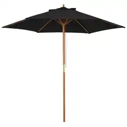 Tesco Outsunny 2.5m Wood Garden Parasol Sun Shade Patio Umbrella Canopy offer