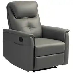 Tesco HOMCOM Recliner Armchair with Spring Cushion Adjustable Leg Rest Grey offer