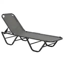 Tesco Outsunny Sun Lounger Relaxer Recliner with Adjustable Backrest Grey offer