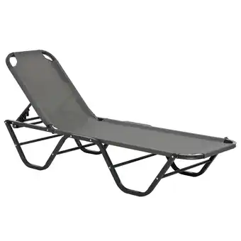 Tesco Outsunny Sun Lounger Relaxer Recliner with Adjustable Backrest Grey offer