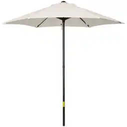 Tesco Outsunny 2m Parasol Patio Umbrella, Outdoor Sun Shade Cream White offer