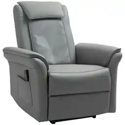 Tesco HOMCOM Kneading Massage Recliner Chair Breathable Leather Grey offer