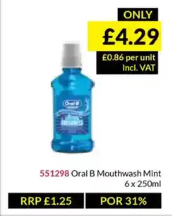 Musgrave MarketPlace Oral B Mouthwash Mint offer