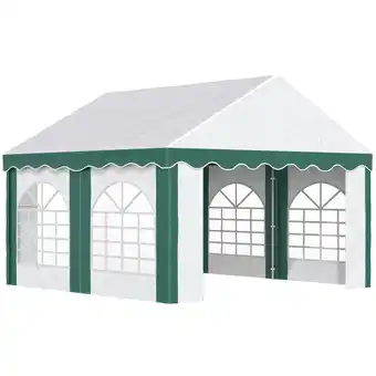 Tesco Outsunny 4m x 4m Marquee Gazebo, with Sides and Double Doors offer