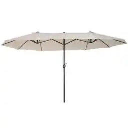 Tesco Outsunny Sun Umbrella Canopy Double-sided Crank Sun Shade Shelter 4.6M offer