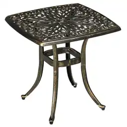 Tesco Outsunny 54 x 54cm Aluminium Outdoor Garden Side Table with Hole offer