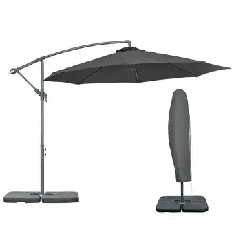 Tesco Outsunny 3(m) Banana Parasol Cantilever Umbrella Garden, Black offer