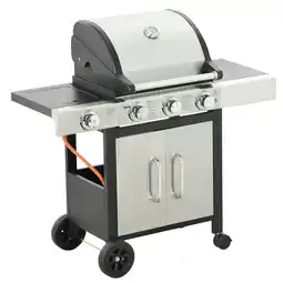 Tesco Outsunny Deluxe Gas Barbecue Grill 3+1 Burner Garden BBQ with Cook Area offer