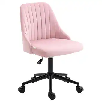 Tesco Vinsetto Velvet Office Chair with Adjustable Height, Pink offer