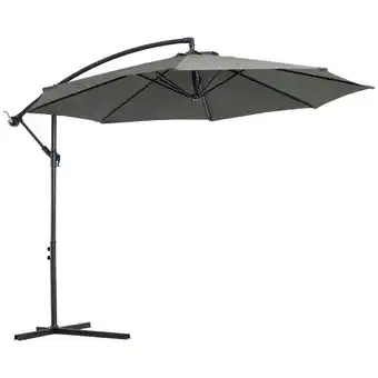 Tesco Outsunny 3M Cantilever Garden Umbrella | Grey Outdoor Parasol offer