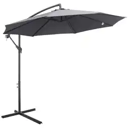 Tesco Outsunny 3(m) Garden Banana Parasol Cantilever Umbrella, Grey offer