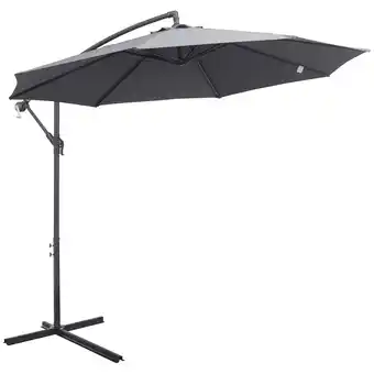 Tesco Outsunny 3(m) Garden Banana Parasol Cantilever Umbrella, Grey offer