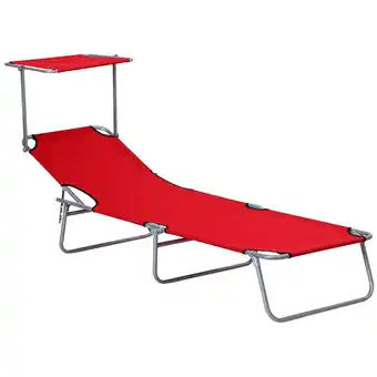 Tesco Outsunny Folding Chair Sun Lounger Garden Recliner Hammock Red offer