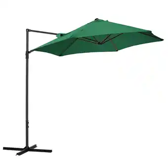 Tesco Outsunny 2.5M Patio Umbrella with 360 Rotation and Base, Green offer