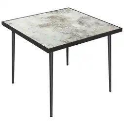 Tesco Outsunny Outdoor Dining Table for 4 with Marble Tempered Glass Top offer