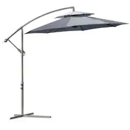 Tesco Outsunny 2.7m Cantilever Banana Parasol Outdoor Sun Shade, Dark Grey offer