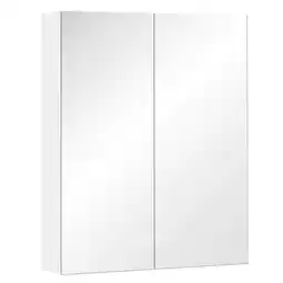 Tesco HOMCOM Mirror Cabinet Wall Mount Storage Organizer Door Shelf offer