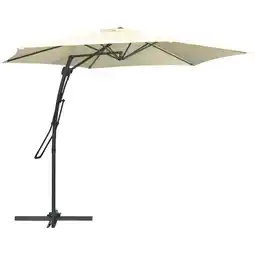 Tesco Outsunny 3m Cantilever Parasol with Easy Lever Crank Handle White offer