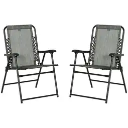 Tesco Outsunny 2Pcs Outdoor Patio Folding Chairs Portable Garden Lounger offer