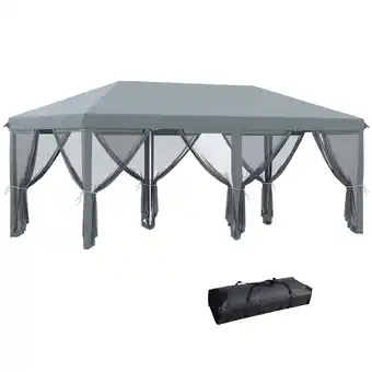 Tesco Outsunny 6m x 3m Pop Up Canopy with 6 Removable Sidewalls offer