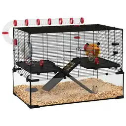 Tesco PawHut Hamster Cage with Tunnels, Tubes, Ramps, 78.5 x 48.5 x 57cm offer