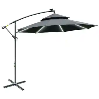 Tesco Outsunny 3(m) Cantilever Parasol Hanging Banana Umbrella, Black offer