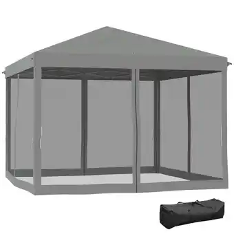 Tesco Outsunny Heavy Duty Pop Up Gazebo with Removable Mesh Sidewall Netting offer