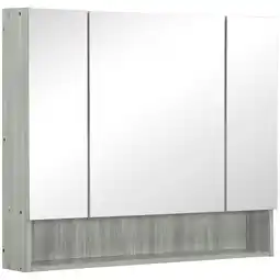 Tesco kleankin Bathroom Cabinet Wall Mounted Mirror Adjustable Shelves offer