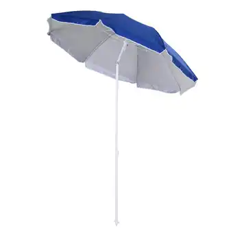 Tesco Outsunny arc1.7m Outdoor Beach Umbrella Parosol Tilt Sun Shelter Blue offer