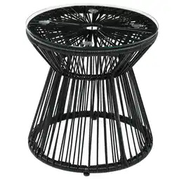 Tesco Outsunny PE Rattan End Table, Round Hollow Drum Design Side Table offer