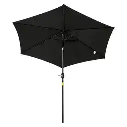 Tesco Outsunny Patio Umbrella Parasol Sun Shade Garden Aluminium Black 2.6M offer