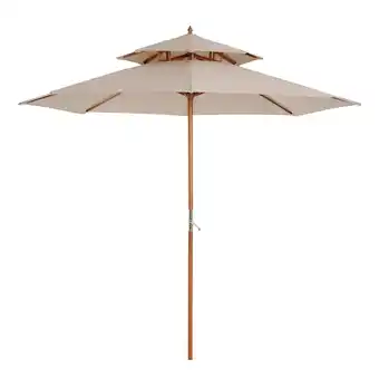 Tesco Outsunny Garden Patio Parasol Sun Shade Outdoor Umbrella Canopy Beige offer