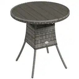 Tesco Outsunny Outdoor PE Rattan Dining Table with Wood-plastic Composite Top offer