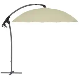 Tesco Outsunny 2.7m Cantilever Parasol with Cross Base, Crank Handle, Beige offer