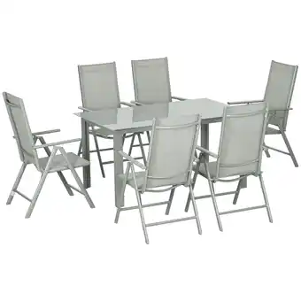 Tesco Outsunny 7 Piece Garden Dining Set, Outdoor Table and 6 Chair offer