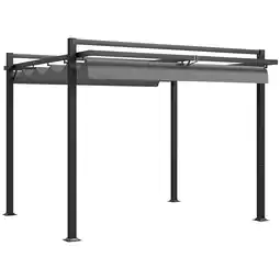 Tesco Outsunny 3m x 3m Pergola with Retractable Roof and Aluminium Frame offer