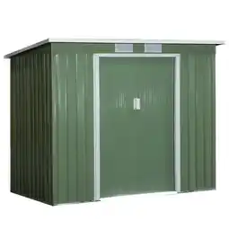 Tesco Outsunny 7 x 4ft Metal Garden Storage Shed with Double Door Green offer