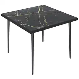 Tesco Outsunny Outdoor Dining Table for 4 with Marble Tempered Glass Top offer