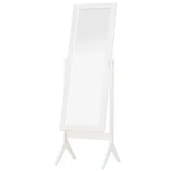 Tesco HOMCOM Freestanding Dressing Mirror with Adjustable Angle, White offer