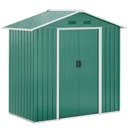 Tesco Outsunny 6.5x3.5ft Garden Shed for Garden and Outdoor Storage, Green offer