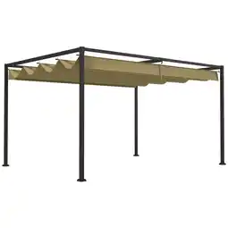 Tesco Outsunny 4m x 3m Metal Pergola Gazebo Patio Sunshelter Canopy offer